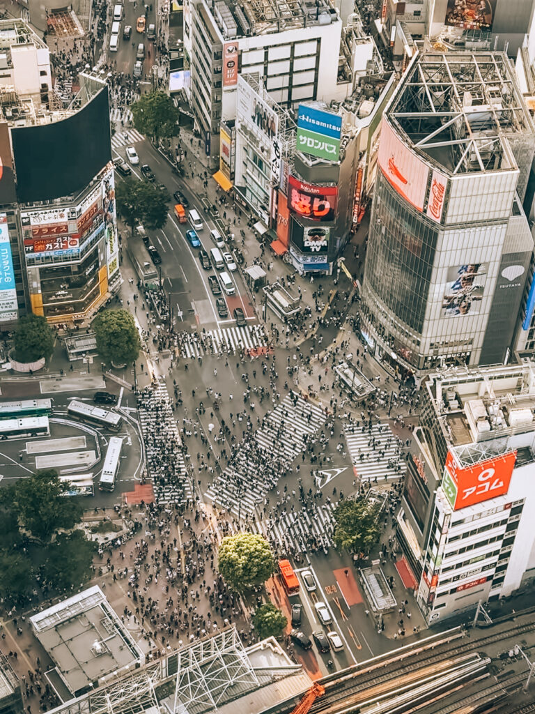 Shibuya Crossing seen from Shibuya Sky