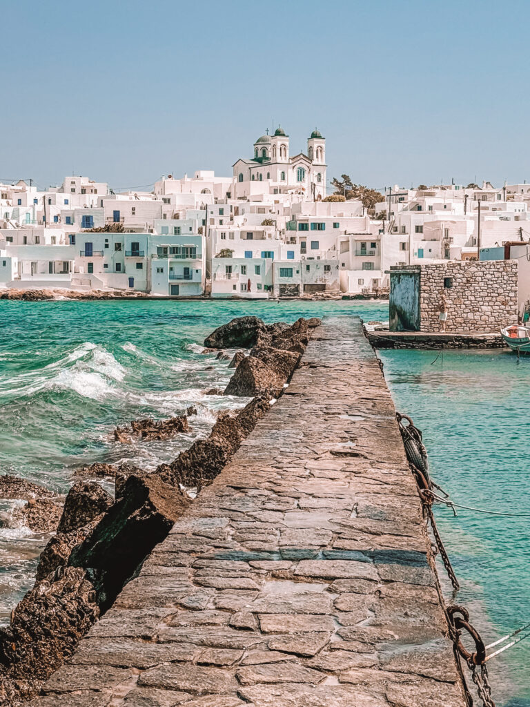 Venetian castle and Naoussa, Paros, Greece