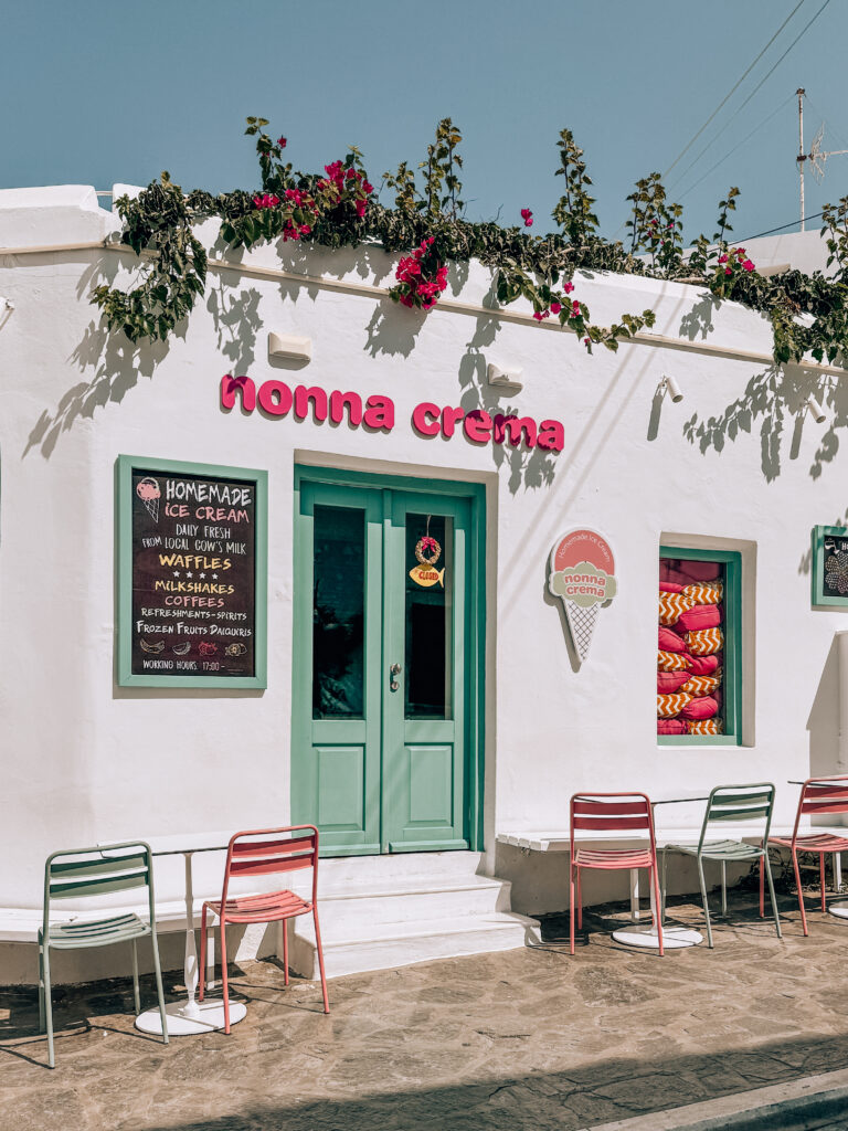 Nonna crema storefront in naoussa, paros, greece