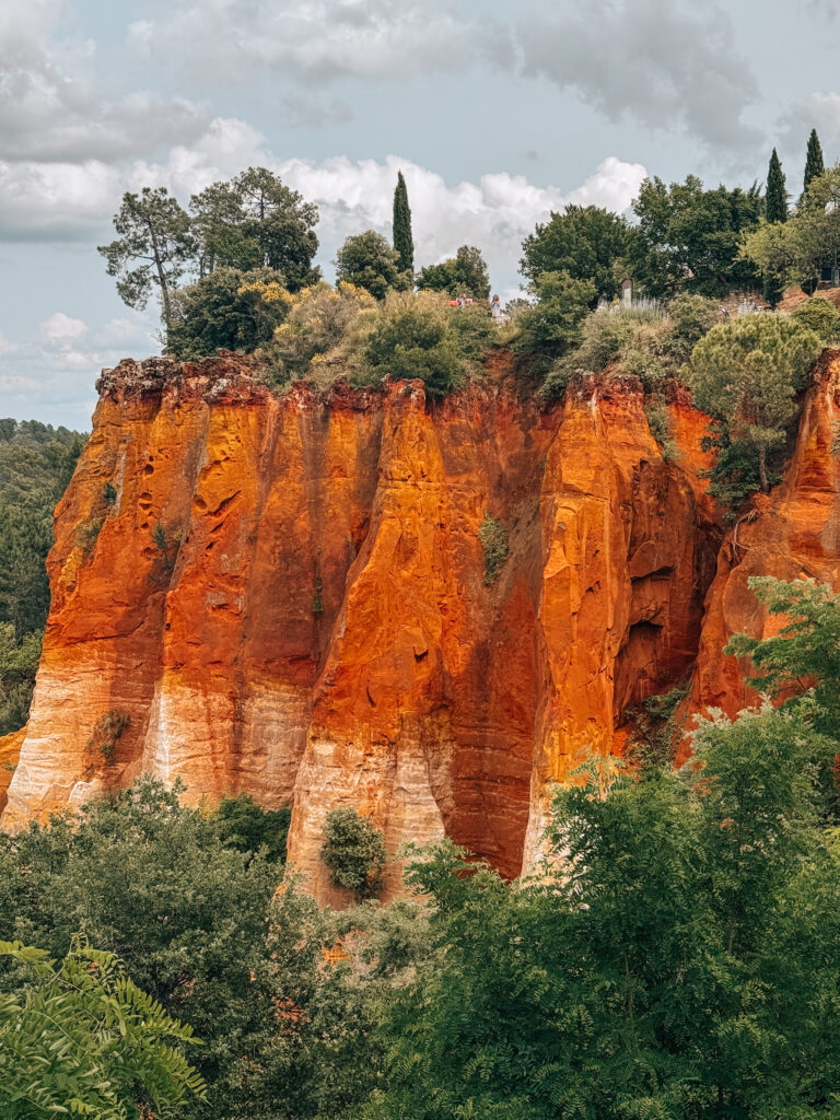 Ochre rock cliffs of Roussillon in Luberon Provence France
