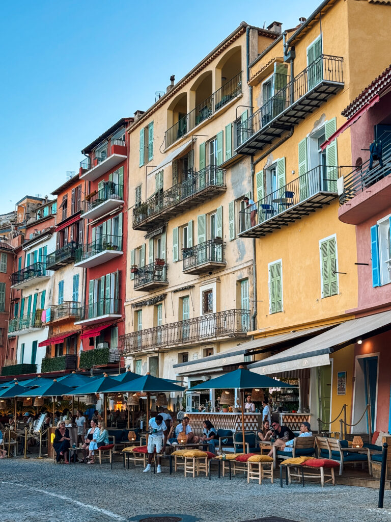 colorful buildings and waterfront at Villefranche-sur-Mer, a great day trip from Nice by train