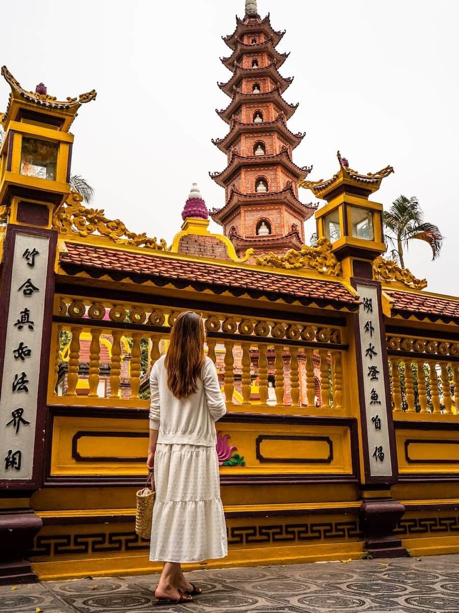 Tran Quoc Pagoda on its island in West Lake, Hanoi