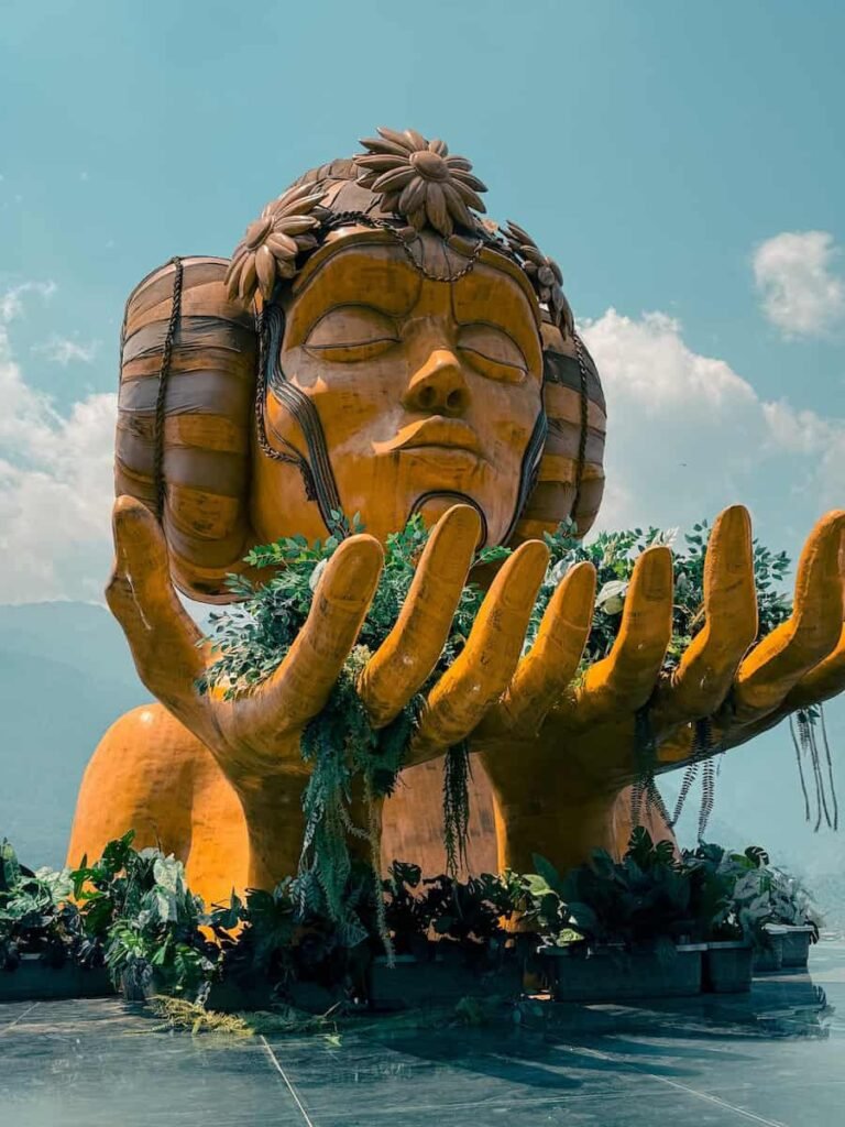 Hillside installations overlooking the valley at Moana Sapa