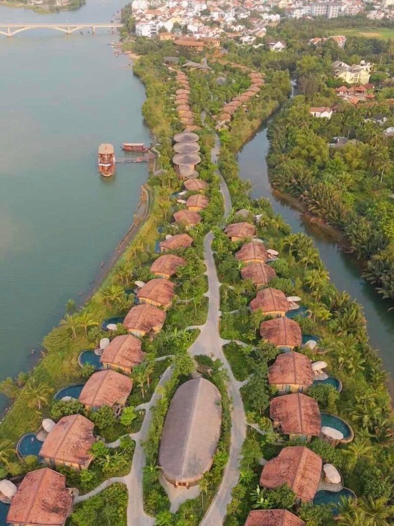 Villa and garden at Namia River Retreat along the Thu Bon River in Hoi An